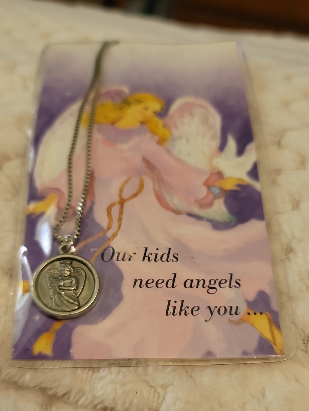 Silver TonefAngel Pendant Necklace for Kids - Inspirational Jewelry (47)